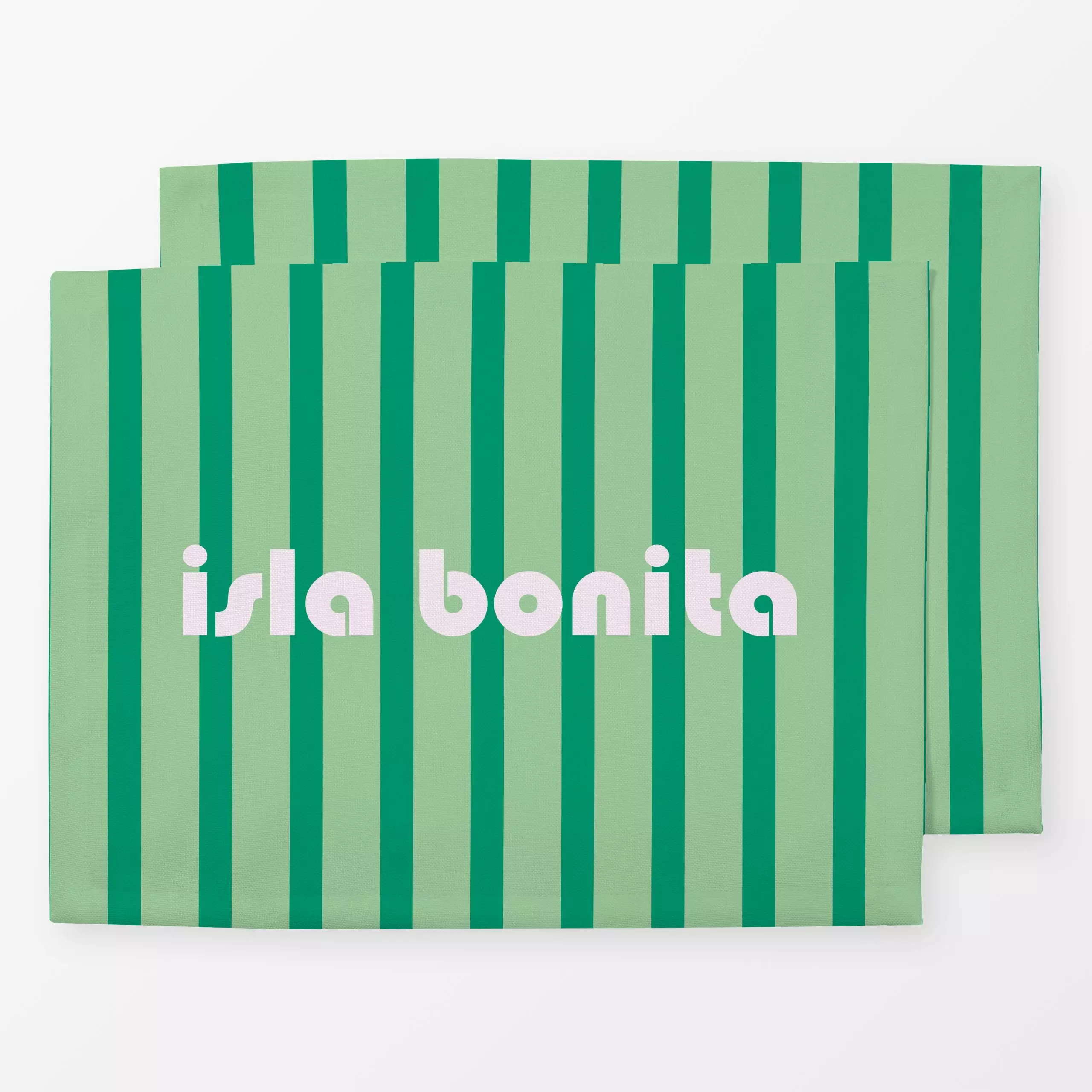 Tischset Isla Bonita Rayas verde, Spruch, Sommer, von Karen Menzenbach