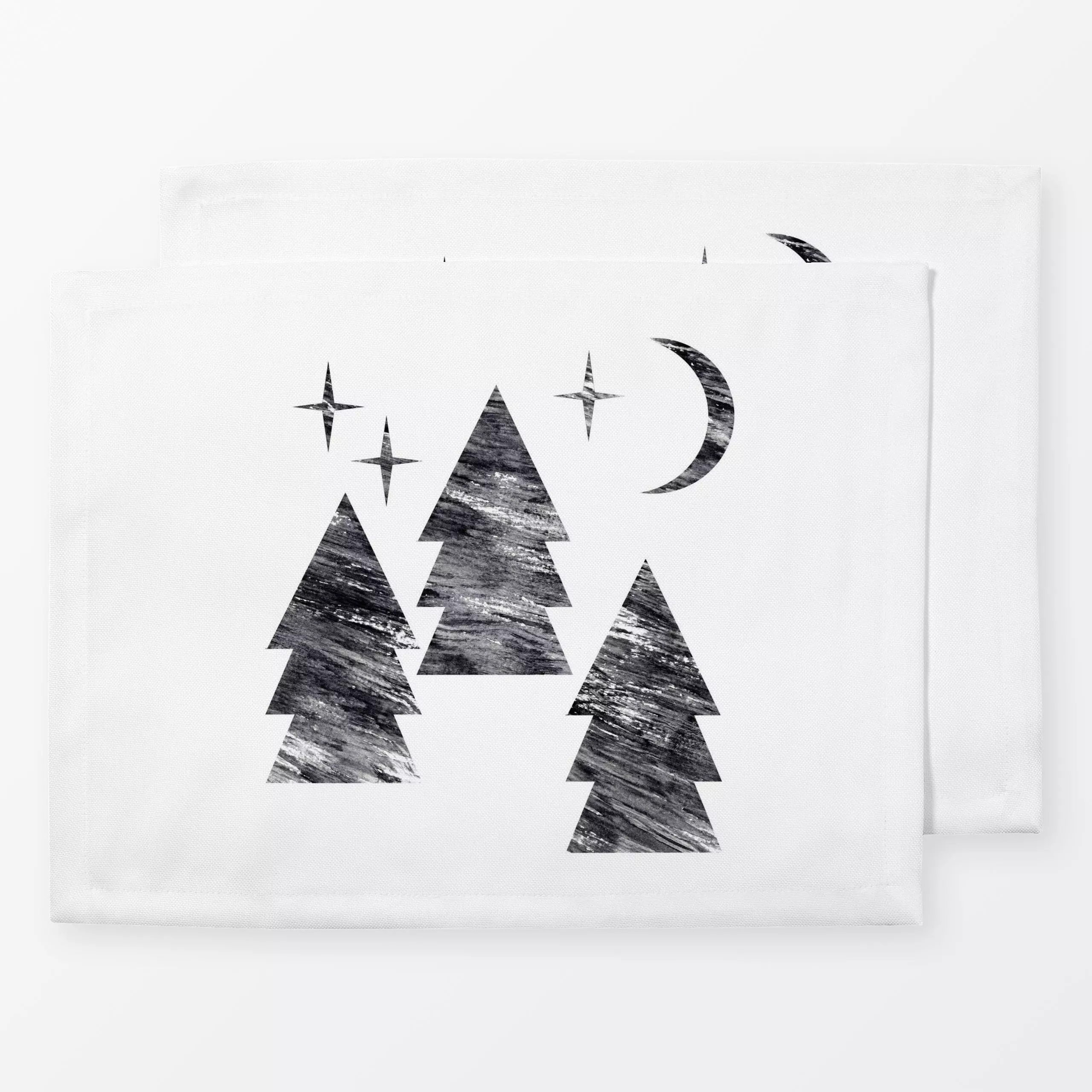 Tischset Tannen-Sterne-Mond - Weihnachten - von „youdesignme"; skandinavisch, Sterne, Weihnachten, nacht, Winter, Scandi, Wi...