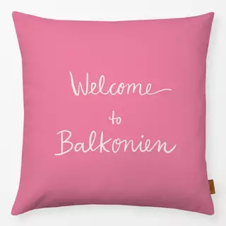 Kissen Welcome To Balkonien typo pink