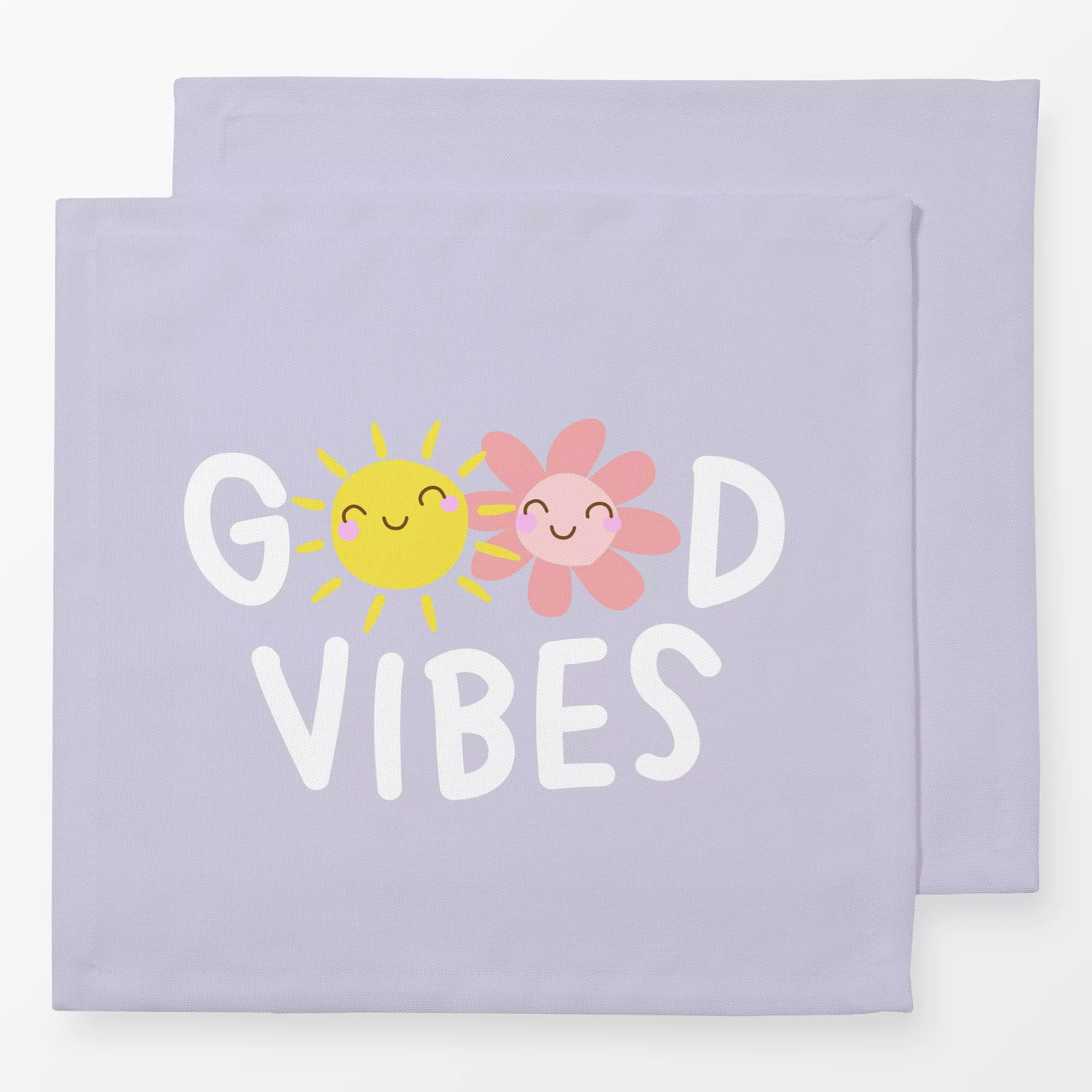 Servietten Good vibes - hellviolett - Kinderzimmer & Motive für Kinder, Sommer, Sprüche & Schriftzüge - von „Heyduda"; Blume...