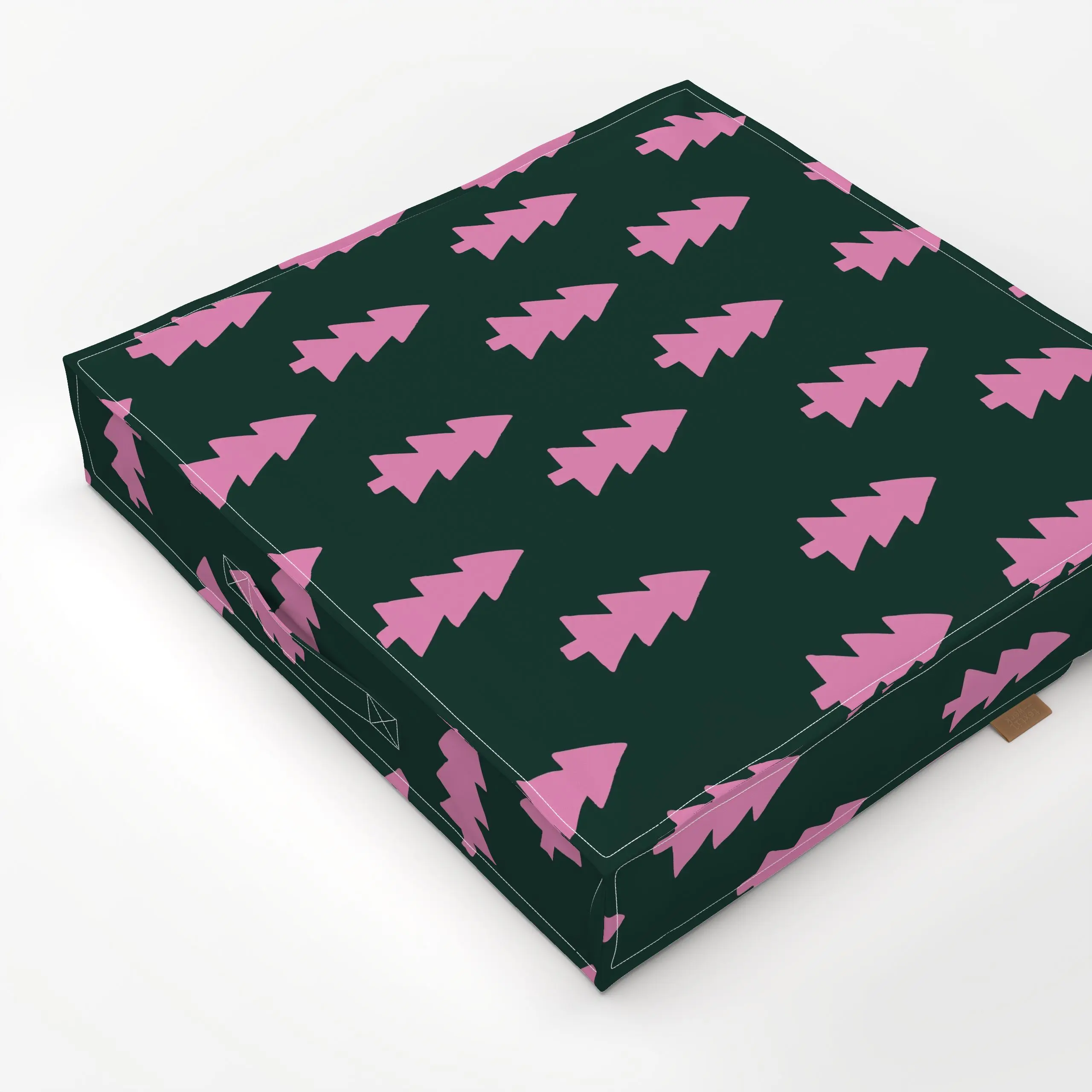 Bodenkissen Mistletoe Tanne Grün Pink - Winter, Symbole & Muster, Pflanzen & Botanik - von „Studio ROSAGRAU"; Tannenbaum, We...