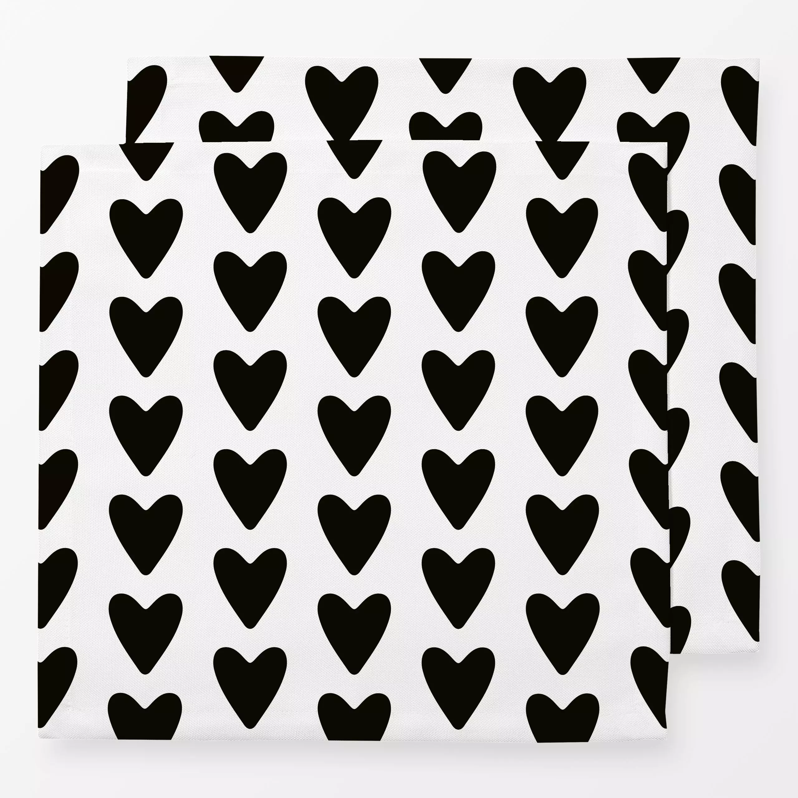 Servietten Hearts black and white - Kinderzimmer & Motive für Kinder, Liebe, Romantik & Pride - von „Kathrin Woo"; schwarz, ...