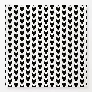 Tischdecke Hearts black and white