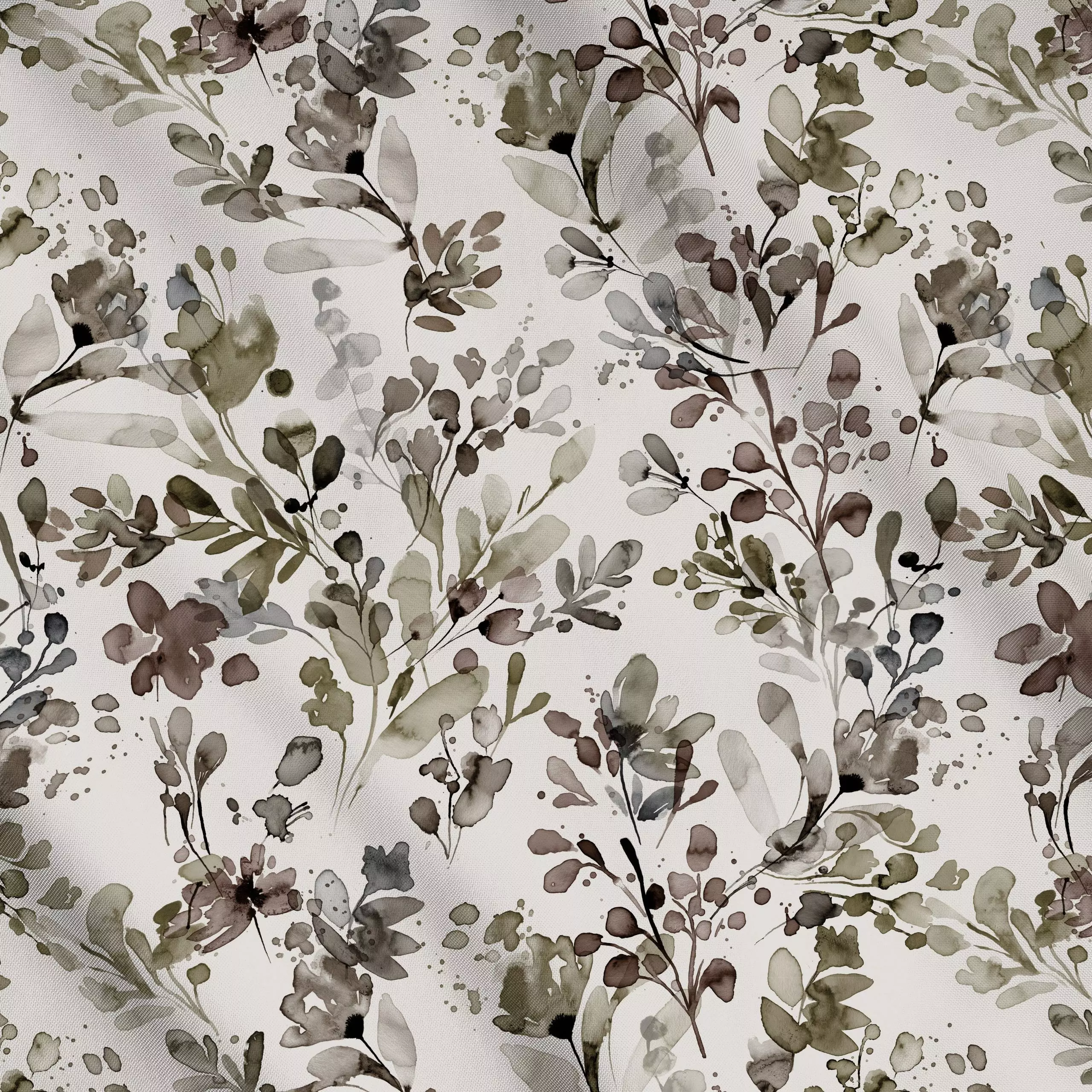 Meterware Wild Herbs Neutral - Frühling, Pflanzen & Botanik - von „Ninola Design "; minimal, Pampasgras, Pflanzen, beige, Bo...