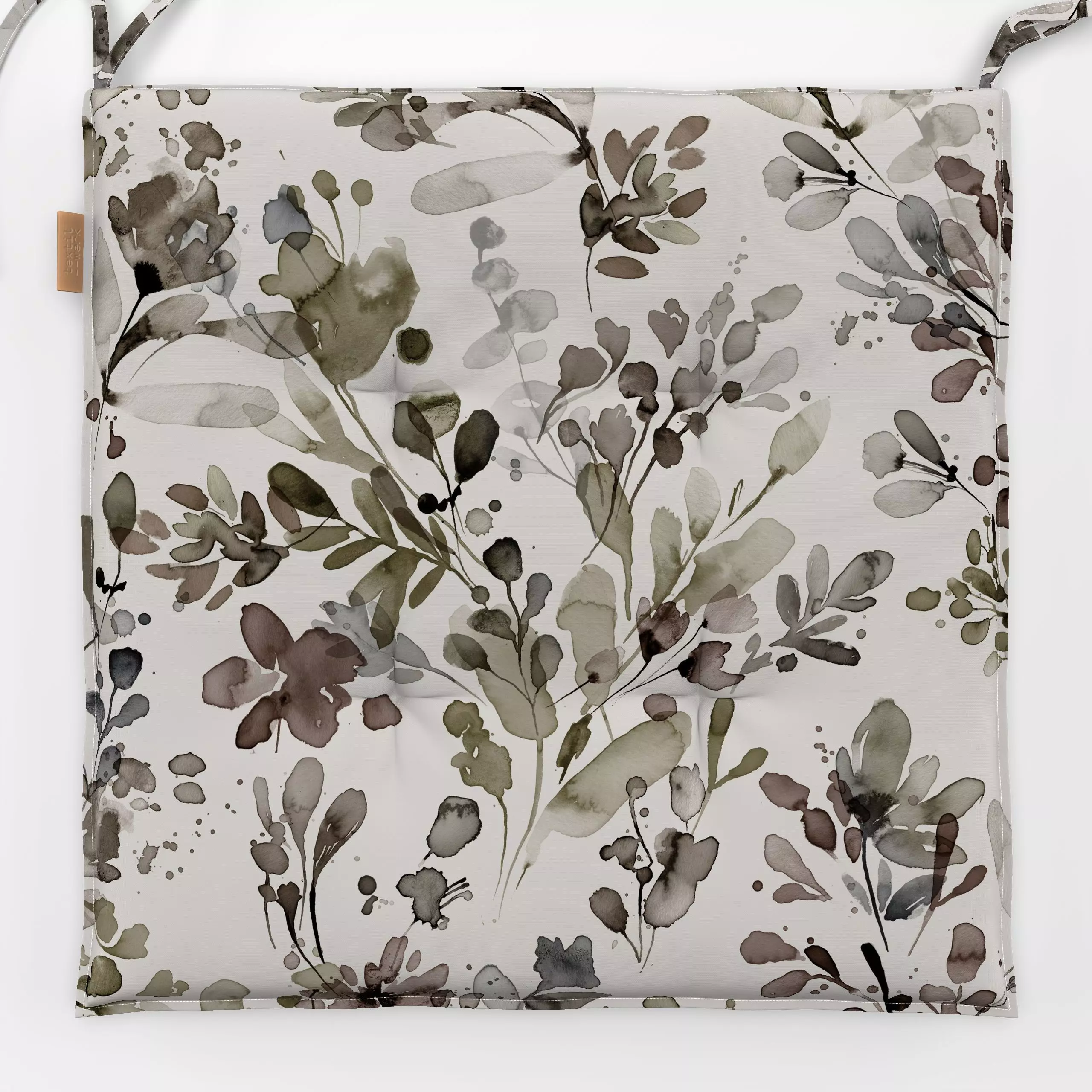 Sitzkissen Wild Herbs Neutral - Frühling, Pflanzen & Botanik - von „Ninola Design "; minimal, Pampasgras, Pflanzen, beige, B...