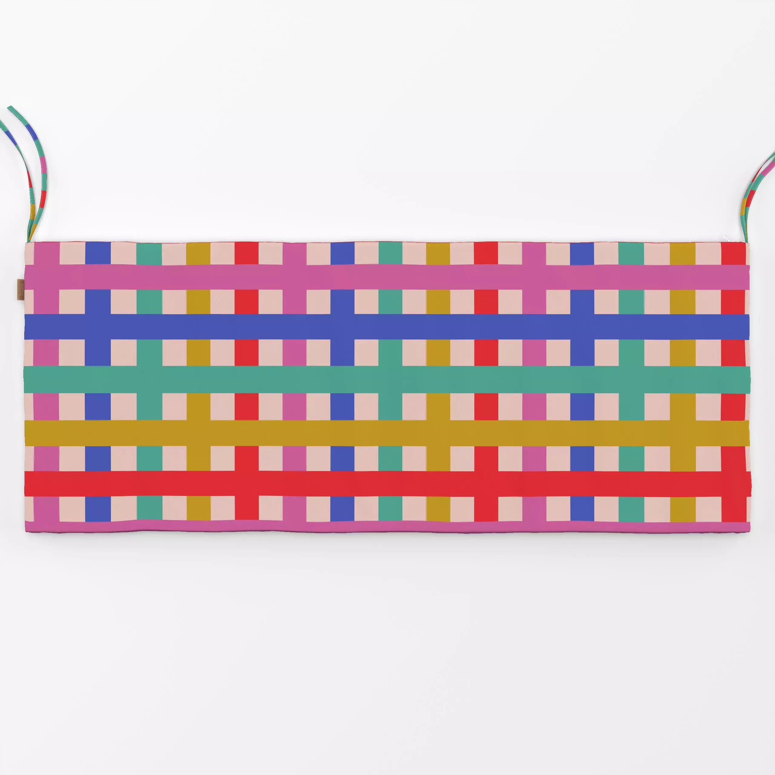 Bankauflage Regenbogen Karo - Weihnachten, Symbole & Muster - von „Julia Schumacher"; Regenbogen, Karo, bunt, Karos, kariert...