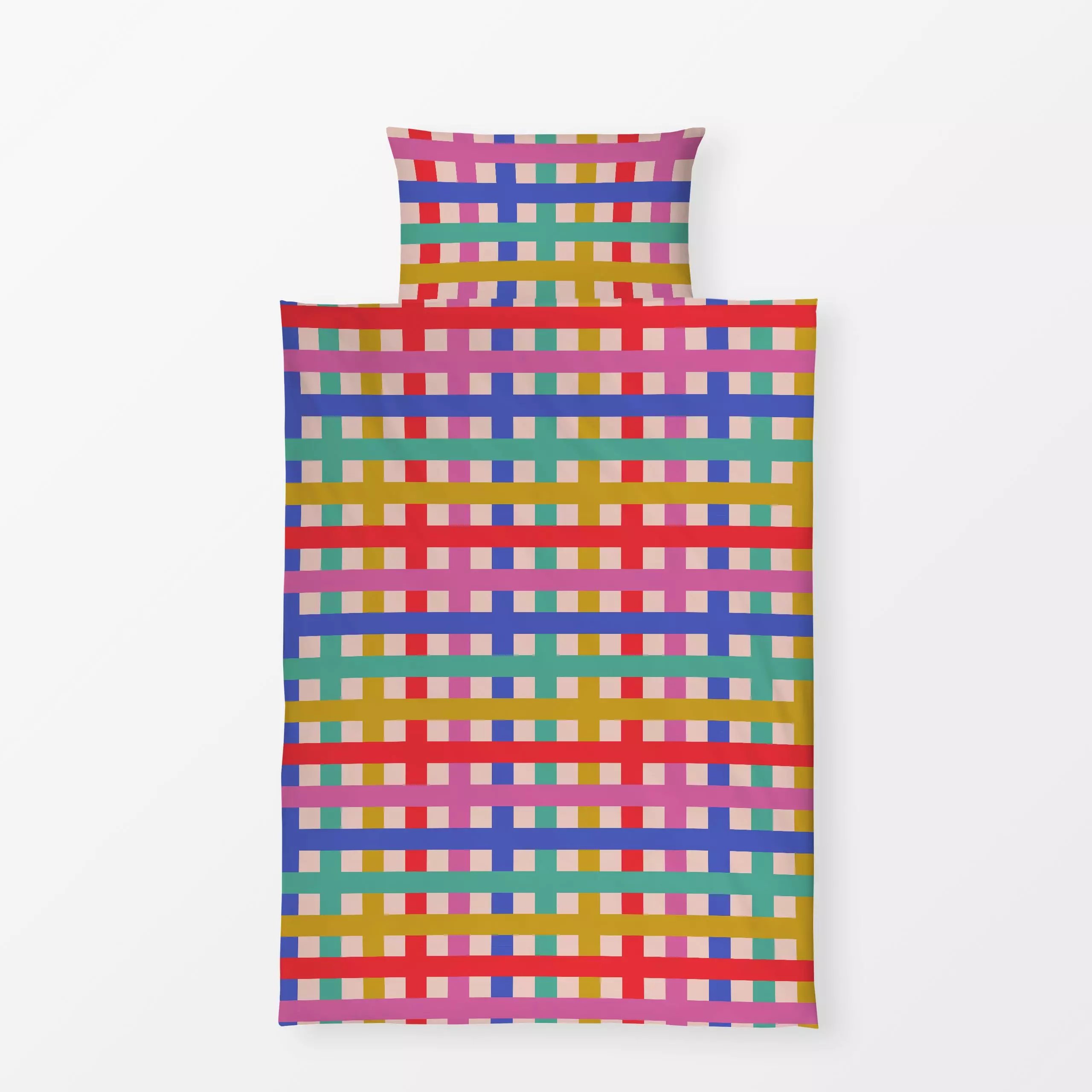 Bettwäsche Regenbogen Karo - Weihnachten, Symbole & Muster - von „Julia Schumacher"; Regenbogen, Karo, bunt, Karos, kariert,...