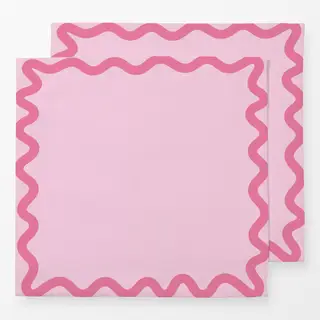 Servietten Wellenrand Rosa