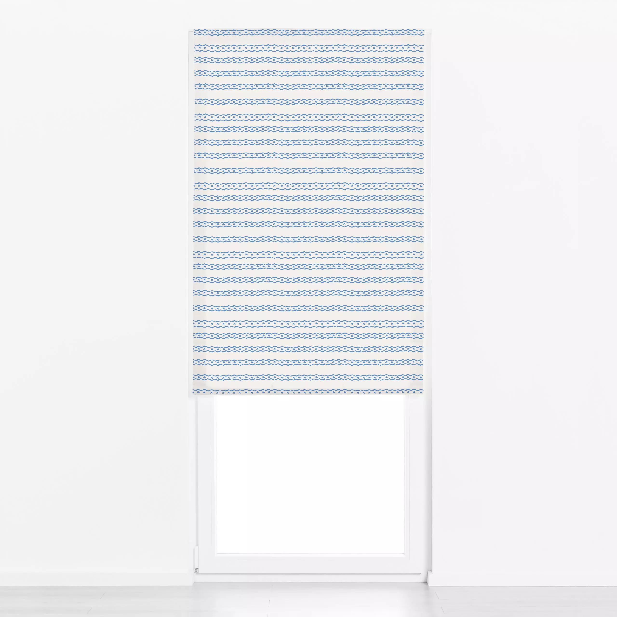 Raffrollo Jardin Vagues bleu - Symbole & Muster - von „Jana Driver"; Muster, Streifen, Blumen, Sommer, wellen, janadriver, J...