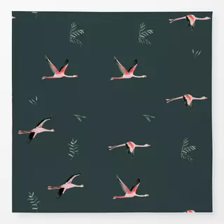 Tischdecke Flamingos green