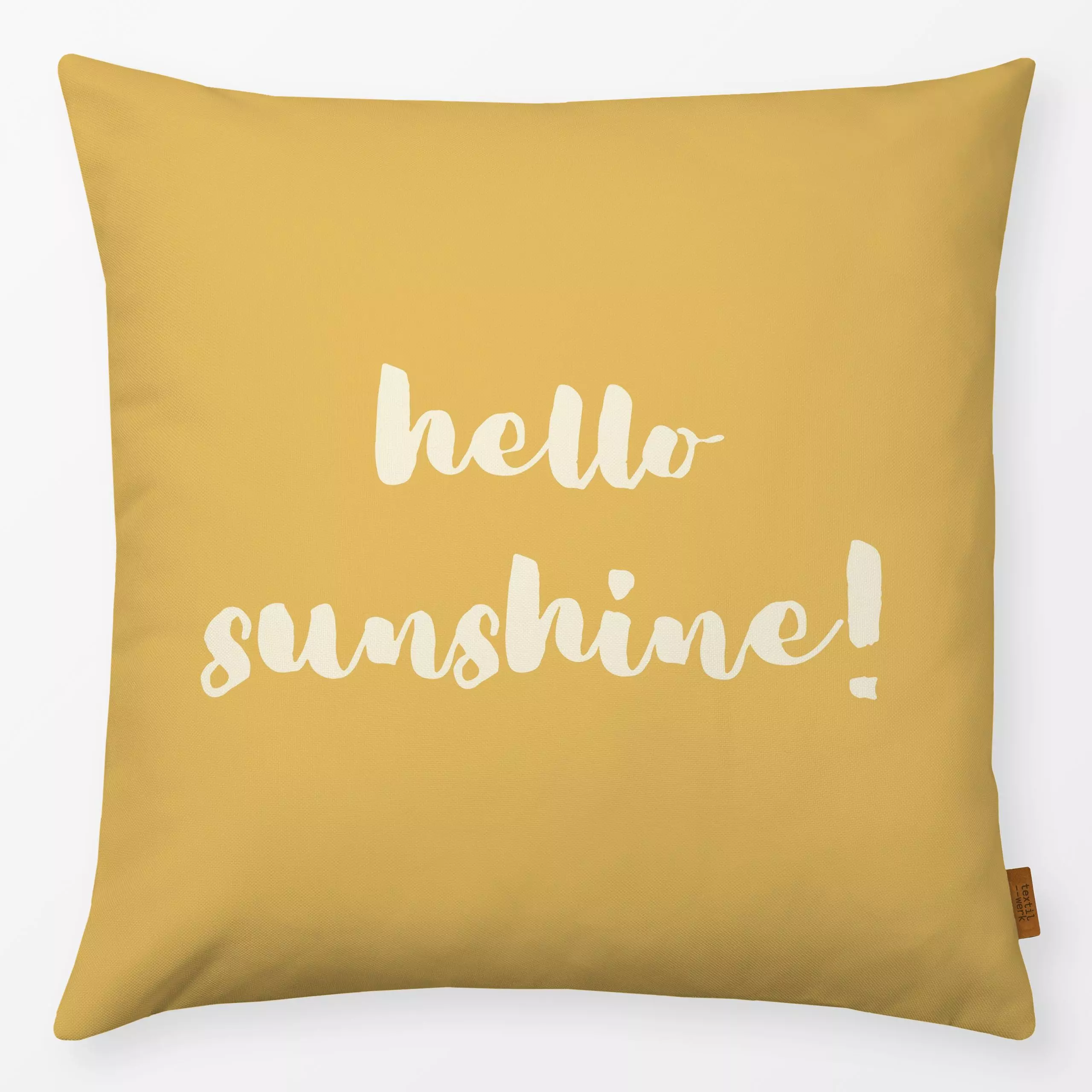 Kissen Typo Sunshine Bold - Sommer, Sprüche & Schriftzüge - von „Sabrina Ziegenhorn"; Sonnenaufgang, Strand, Sonne, Sommer, ...