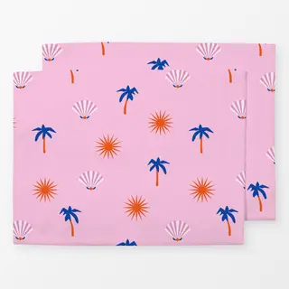 Tischset Sun Palm Pattern Pink