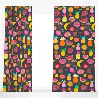 Dekovorhang Exotic Fruit Paradise grey