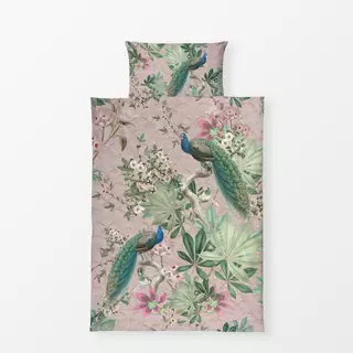 Bettwäsche Barock Pfauen Paradies Rosa