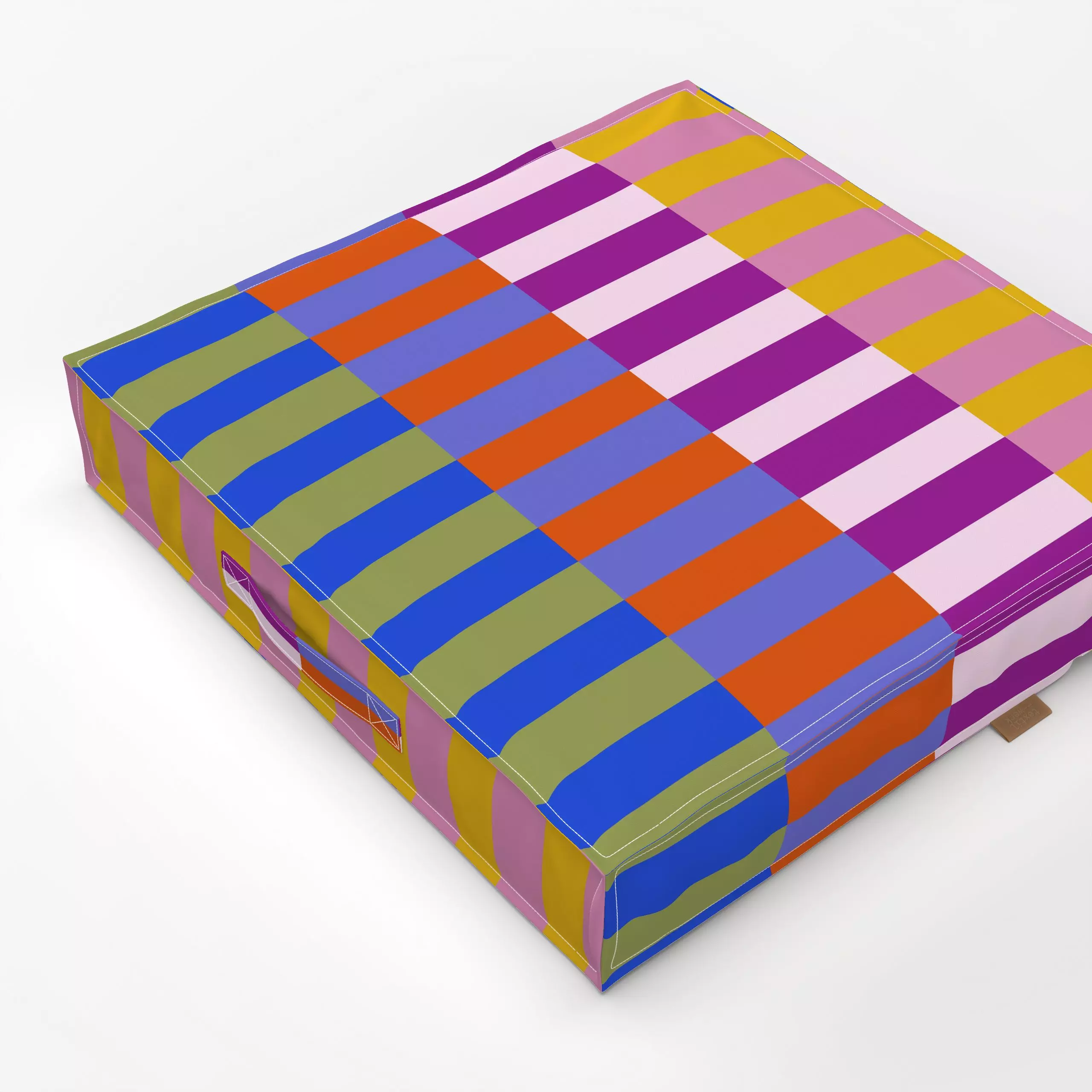 Bodenkissen Color Block Violett - Symbole & Muster - von „Sophie Augustin Illustration"; Streifen, modern, bunt, gestreift, ...