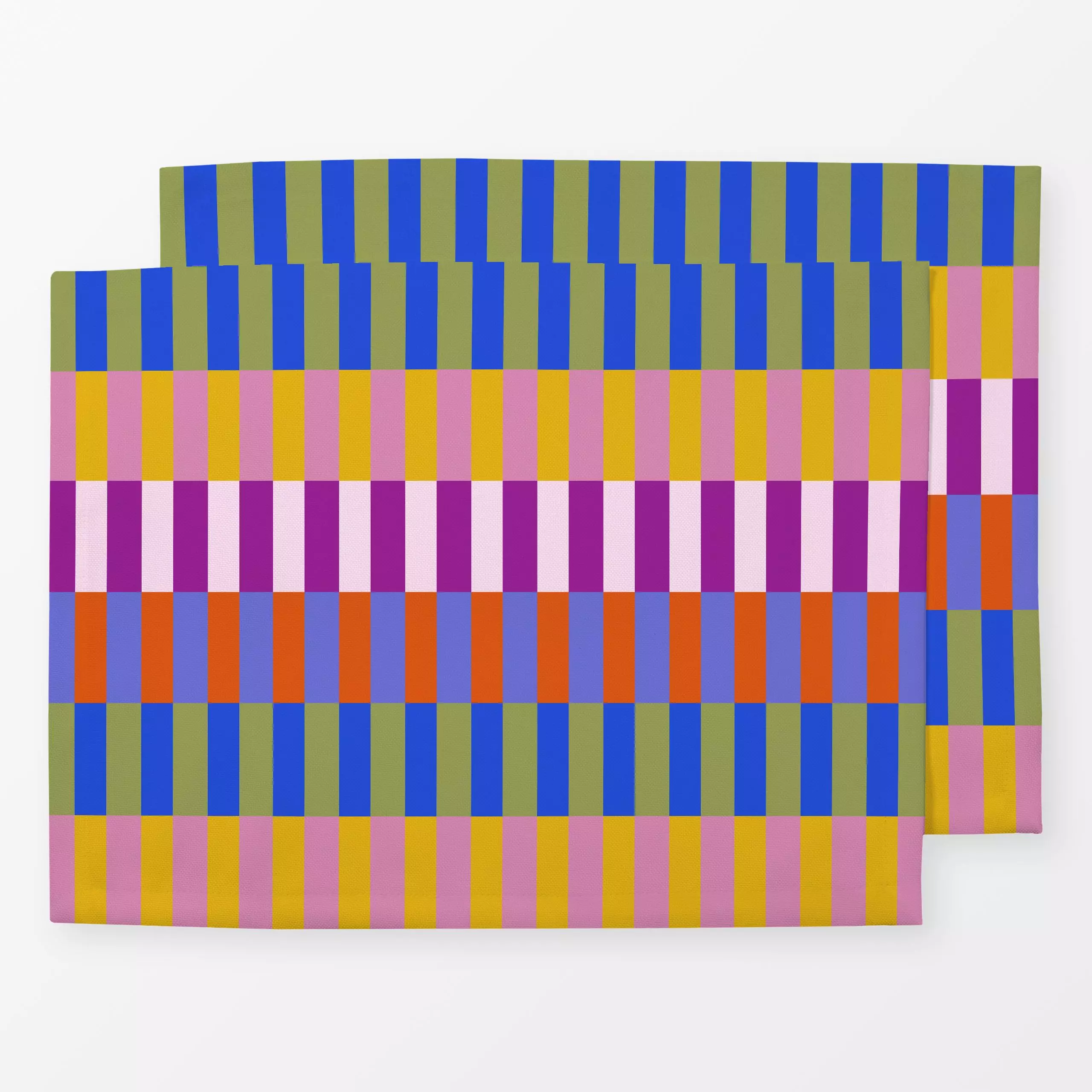 Tischset Color Block Violett, gemustert, von Sophie Augustin Illustration
