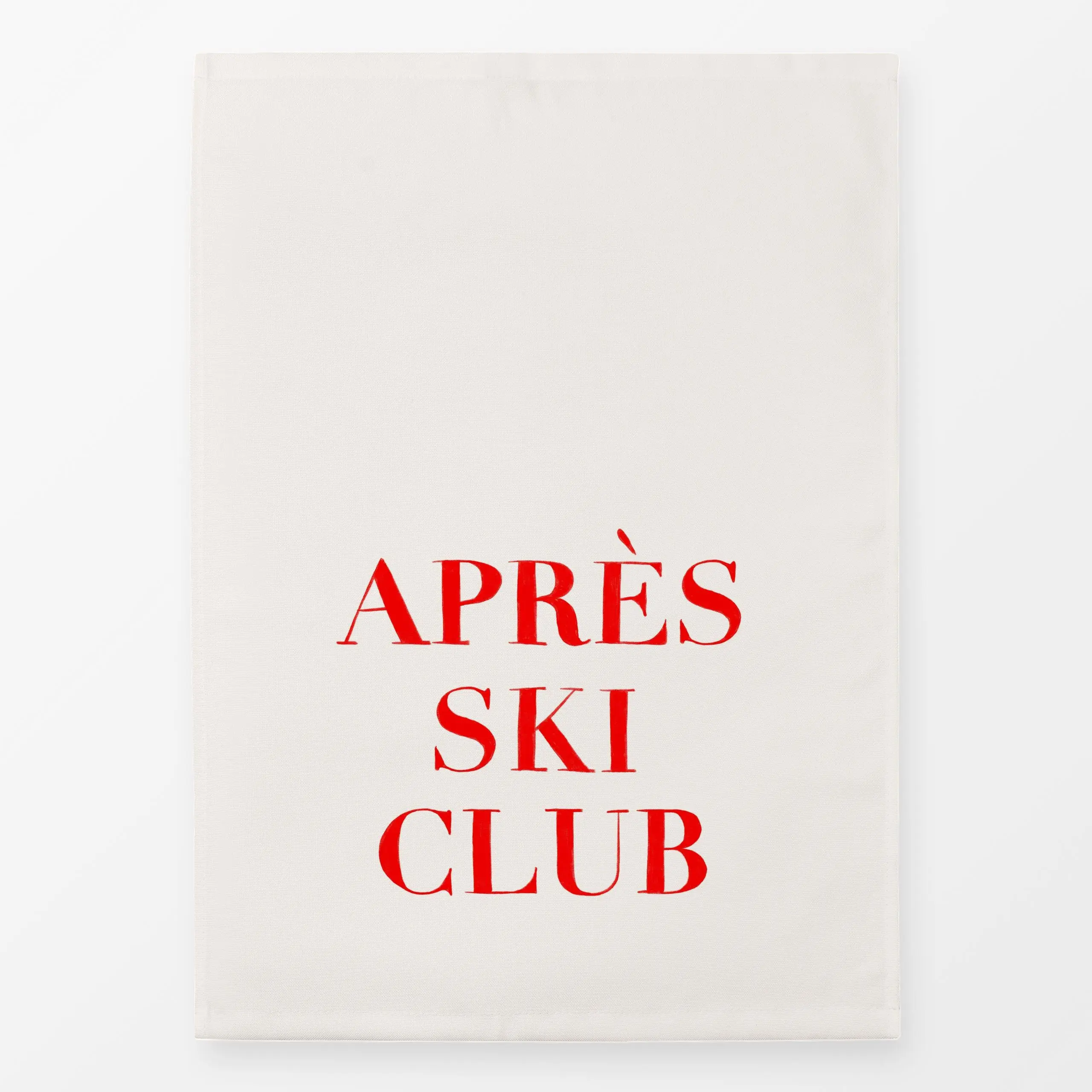 Geschirrtücher Aprés Ski Club Rot Beige - Sprüche & Schriftzüge, Winter - von „Sophie Augustin Illustration"; Ski, Winter, t...