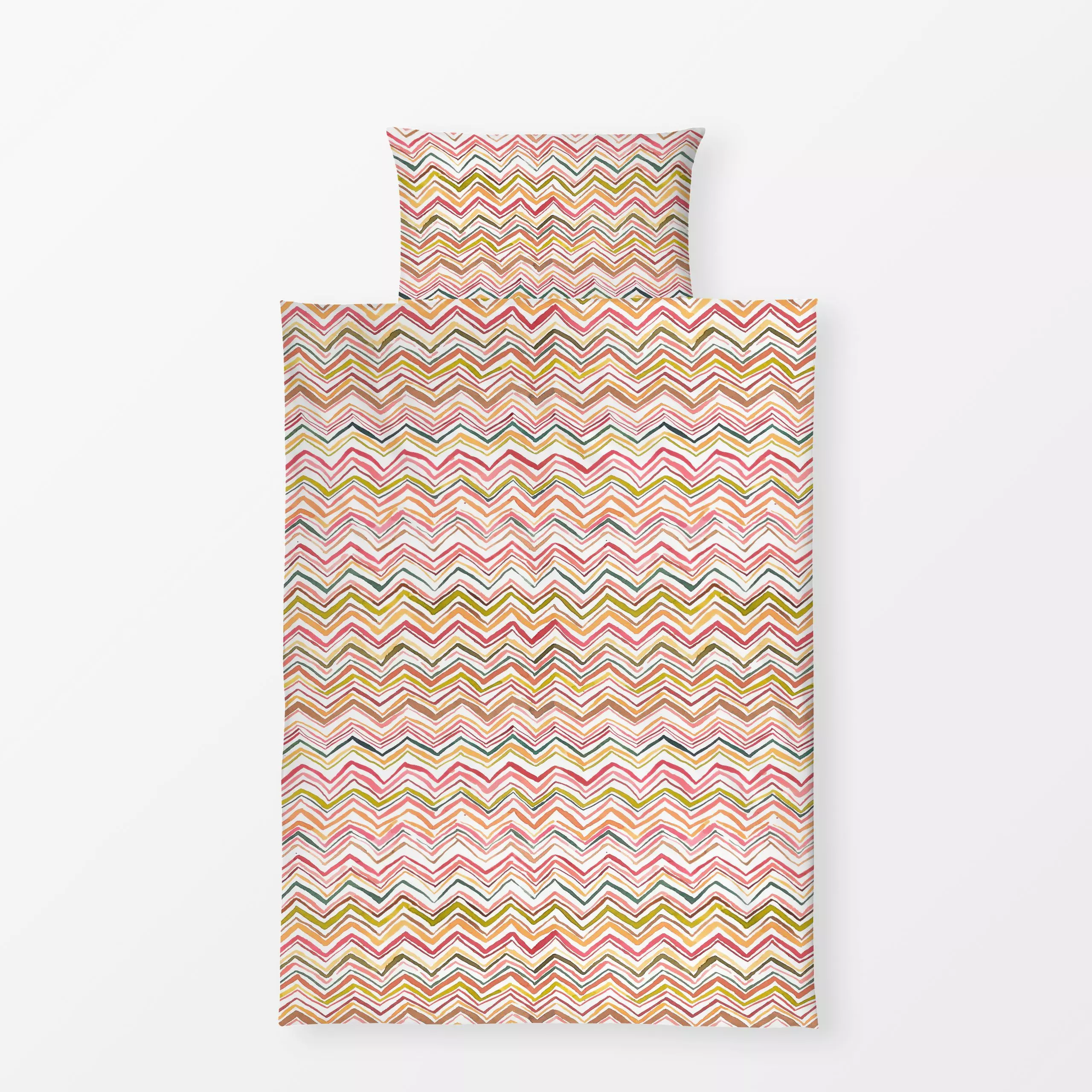 Bettwäsche Chevron Cozy Autumn - Herbst, Symbole & Muster - von „Ninola Design "; minimal, Linien, Streifen, Geometrisch, te...