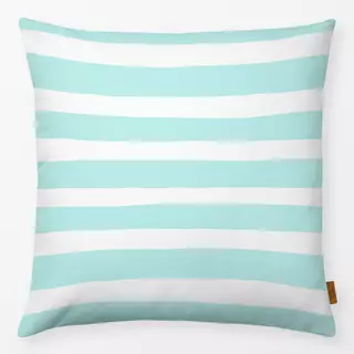 Kissen Horizontal Stripes Teal White