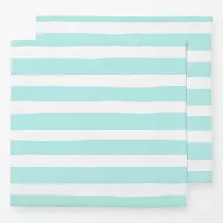 Servietten Horizontal Stripes Teal White