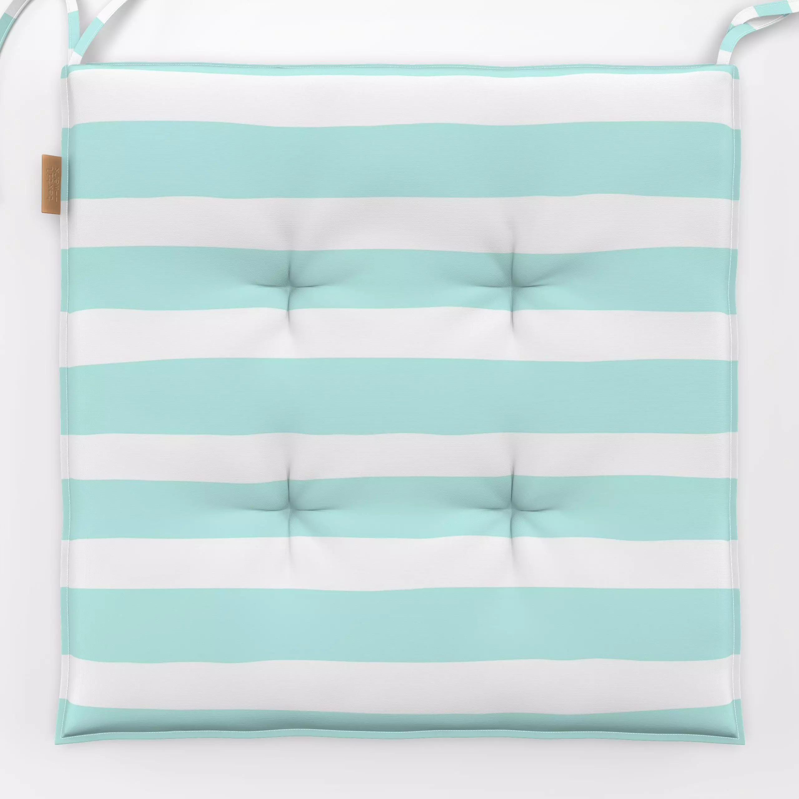 Sitzkissen Horizontal Stripes Teal White - Symbole & Muster - von „Andrea Haase"; Blaugrau, Streifen, Sommer, frisch, horizo...