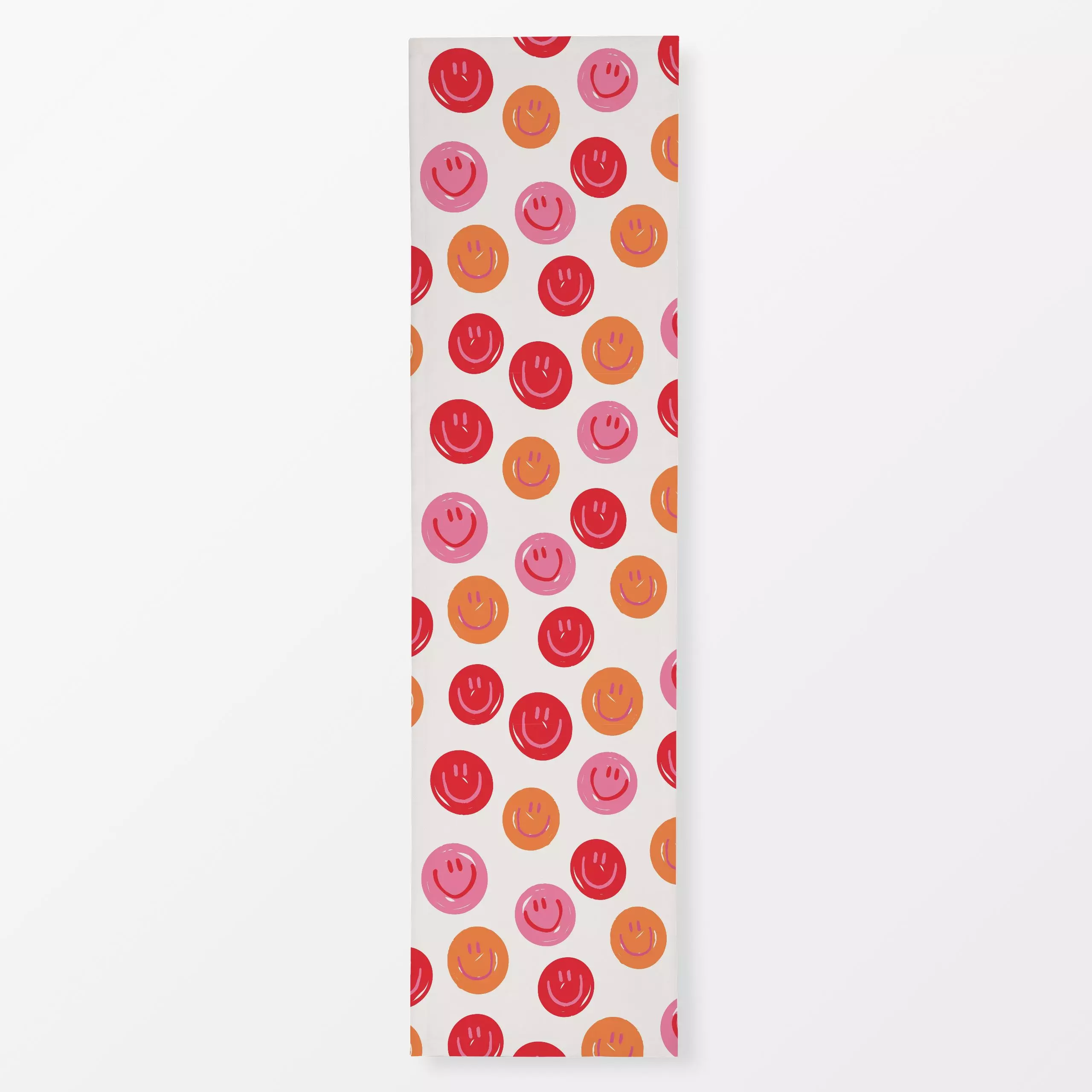 Tischläufer Allover Smile Rosa - Symbole & Muster - von „Kruth Design"; Muster, Kinderzimmer, Lustig, Weihnachtsdeko, winter...
