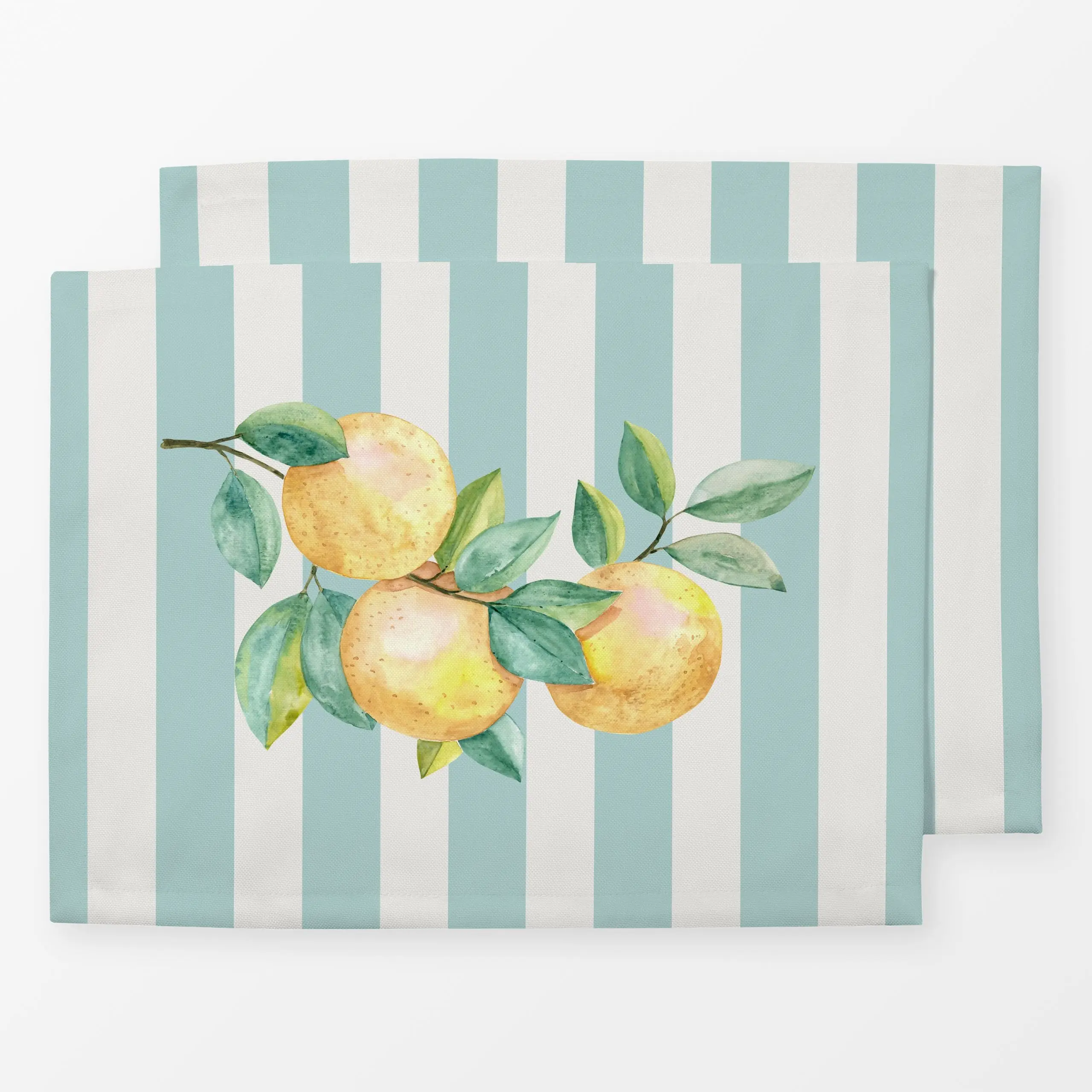 Tischset Orangen icy morn Streifen - Sommer, Symbole & Muster, Früchte - von „Katrin Graff“; modern, gelb, Zitronen, Zitrusf...