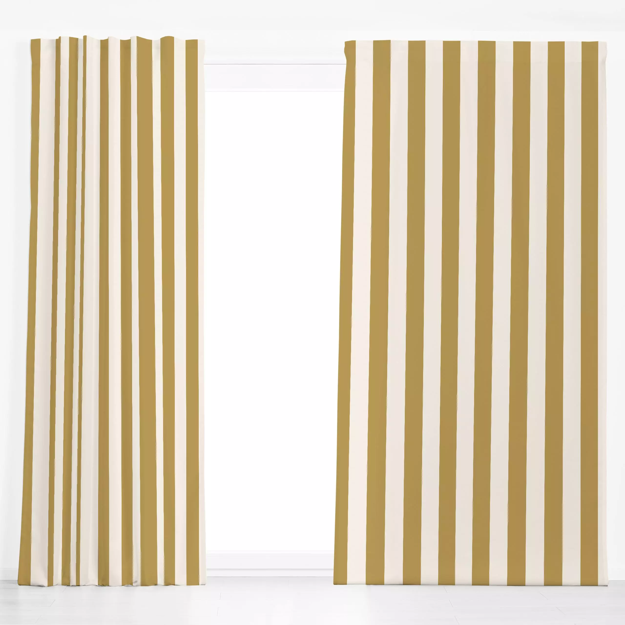 Dekovorhang Classic Gelb Streifen - Symbole & Muster - von „Sara Maria"; Streifen, Strand, modern, Sommer, Scandinavian, Nor...