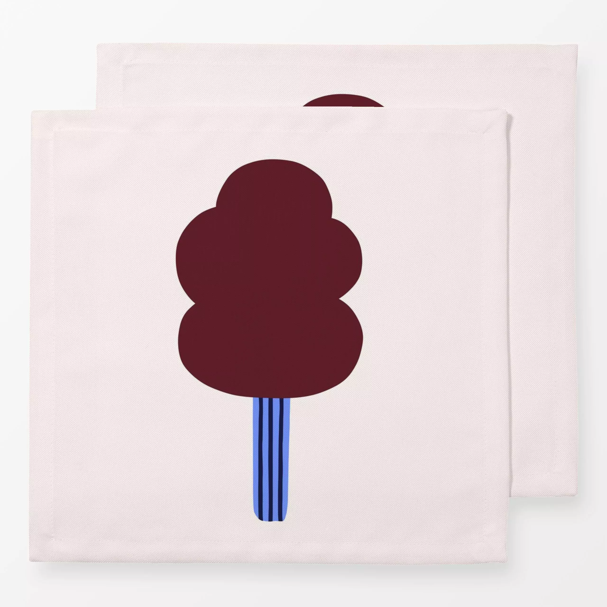 Servietten Baum Bordeaux & Blau - Herbst, Natur & Landschaft, Pflanzen & Botanik - von „Maren Gross "; minimal, Streifen, Co...