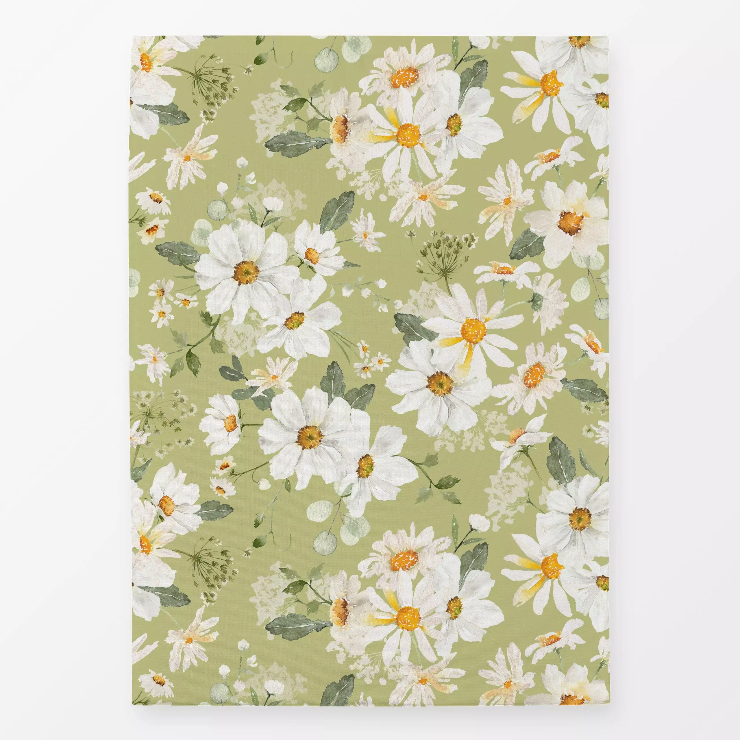 Geschirrtücher Grüne Margeriten Wiese 1 - Blumen & Florales, Sommer, Pflanzen & Botanik - von „Uta Naumann"; Wasserfarben, N...