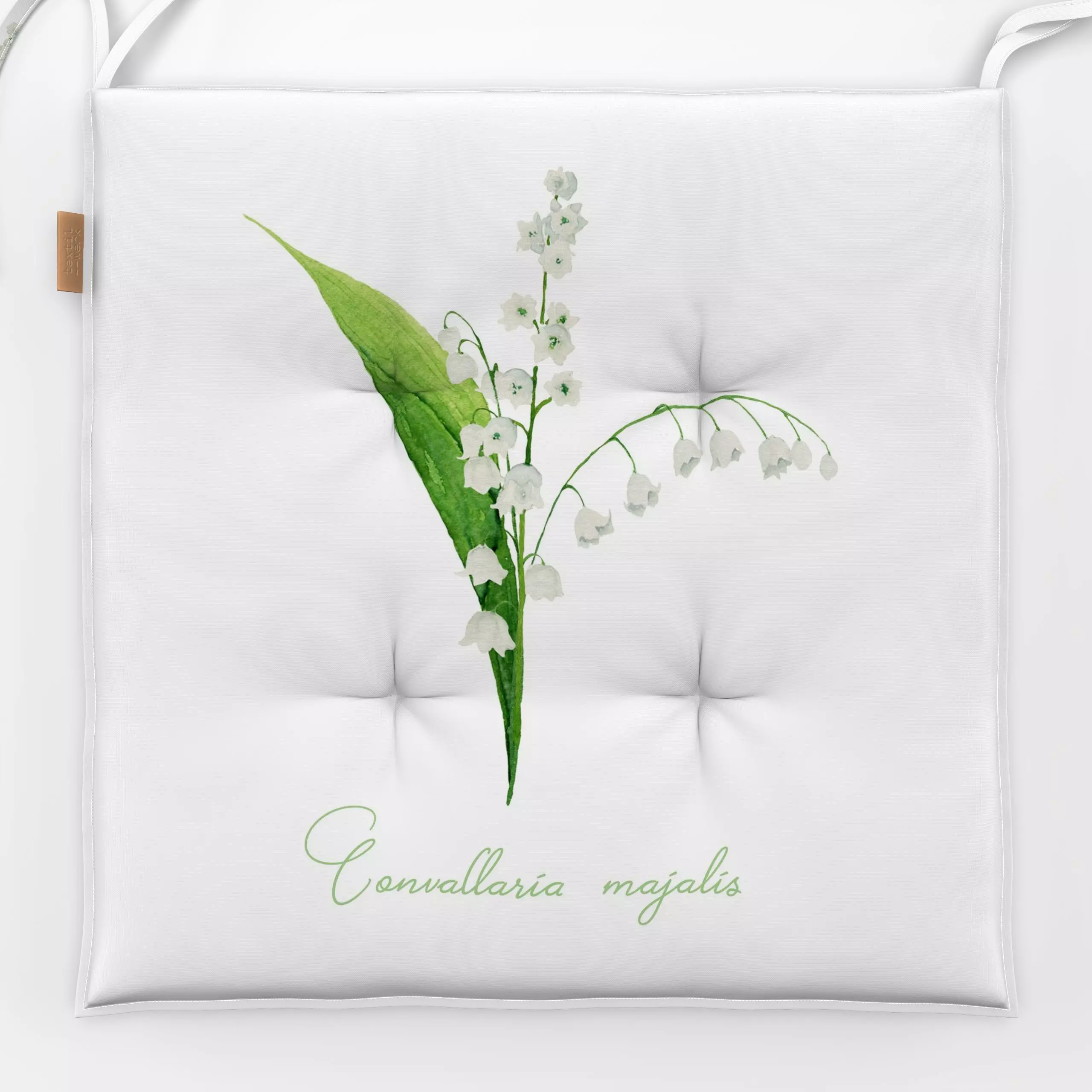 Sitzkissen Maiglöckchen - Blumen & Florales, Frühling, Sprüche & Schriftzüge - von „Uta Naumann“; Blumen, Blüten, floral, vi...