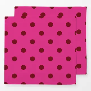 Servietten Love Polka Dots weinrot pink