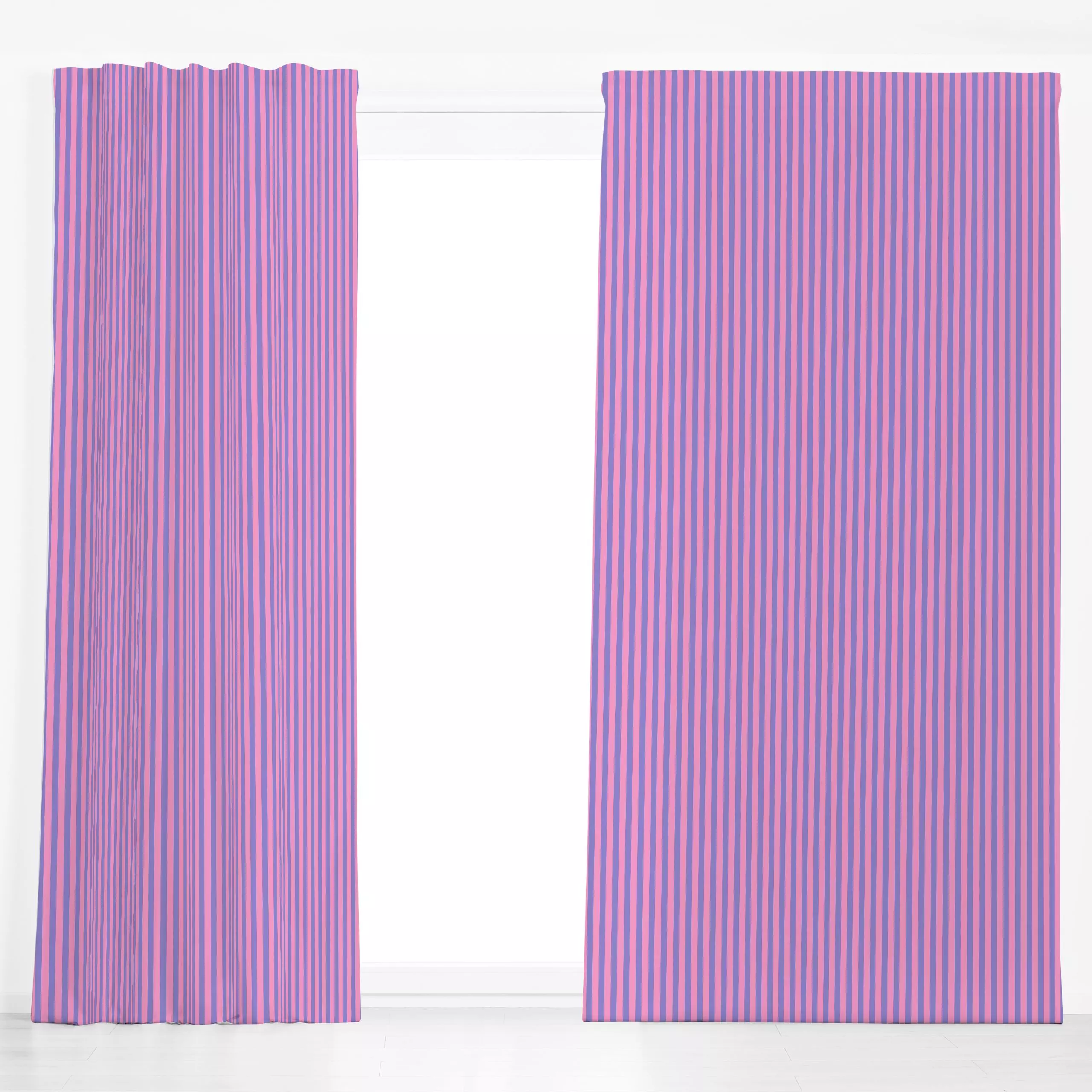 Dekovorhang Stripes Babypink Violett - Frühling, Symbole & Muster - von „textilwerk"; Illustration, skandinavisch, beige, Os...