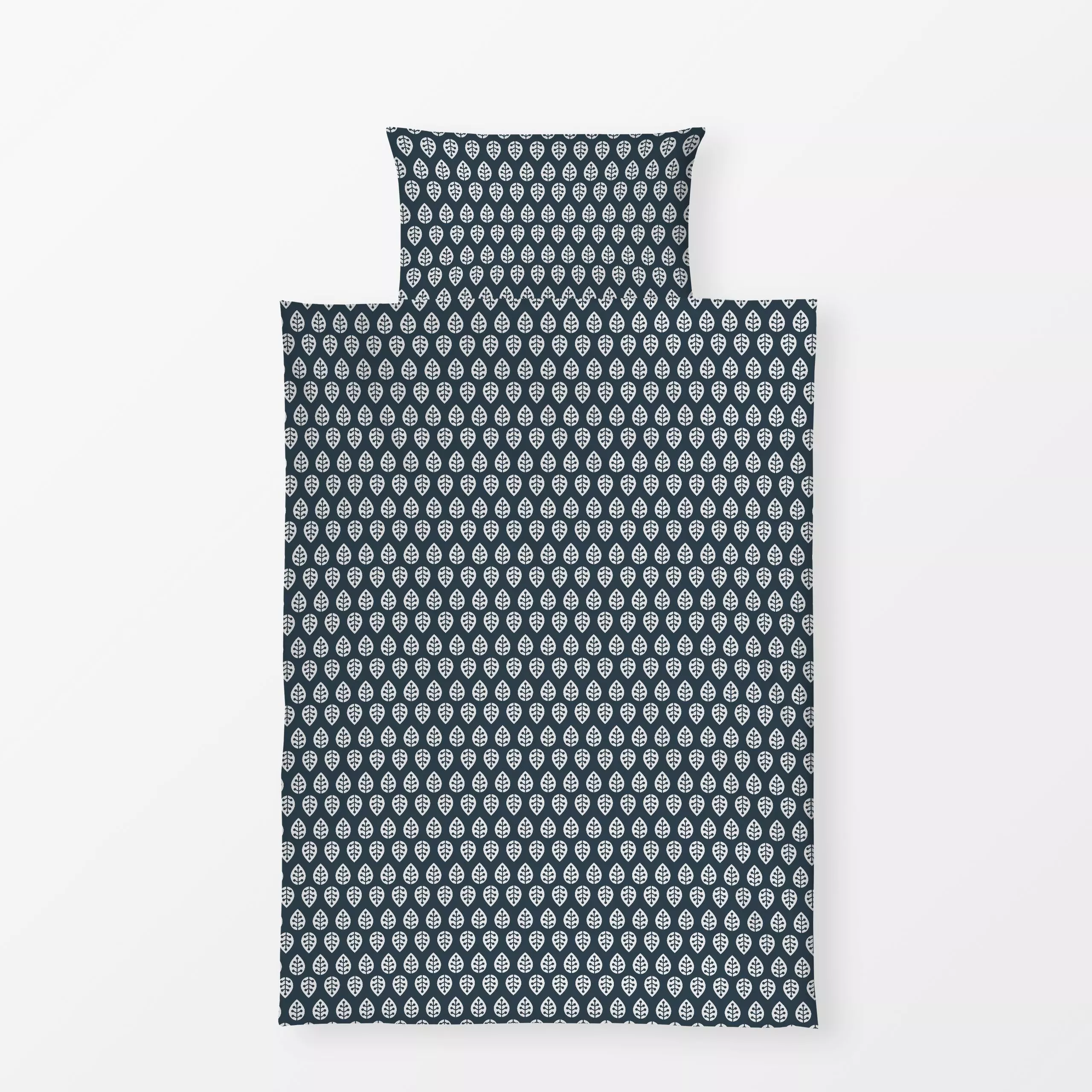 Bettwäsche Muster Blätter blau - Weihnachten, Symbole & Muster - von „Kerstin Ax"; Muster, skandinavisch, Blätter, Weihnacht...