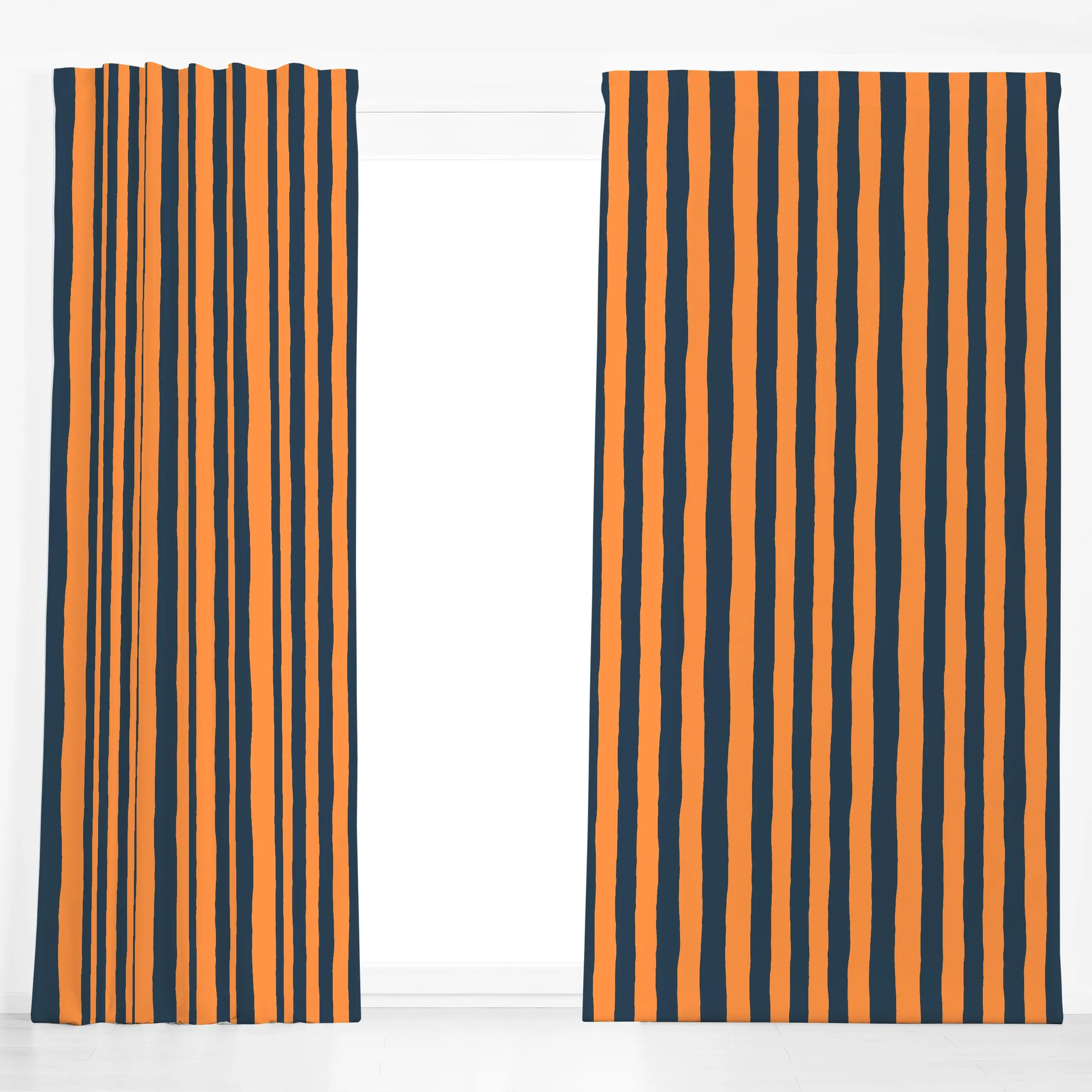 Dekovorhang Santorini Stripes - Symbole & Muster, Retro & Vintage - von „By Anna Sienna"; Retro, gestreift