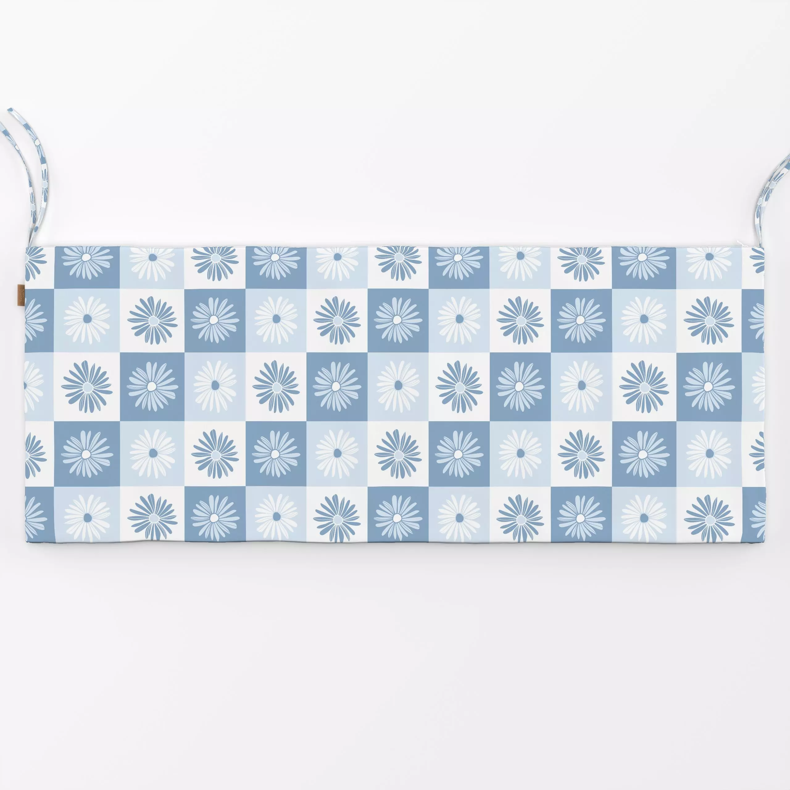 Bankauflage FRÜHLING Blumen Karo 1 - Blumen & Florales - von „Primus Pattern"; Trockenblumen, Blüten, vintage, grid, Karo, k...