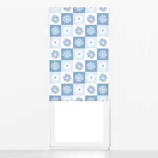 Raffrollo FRÜHLING Blumen Karo 1