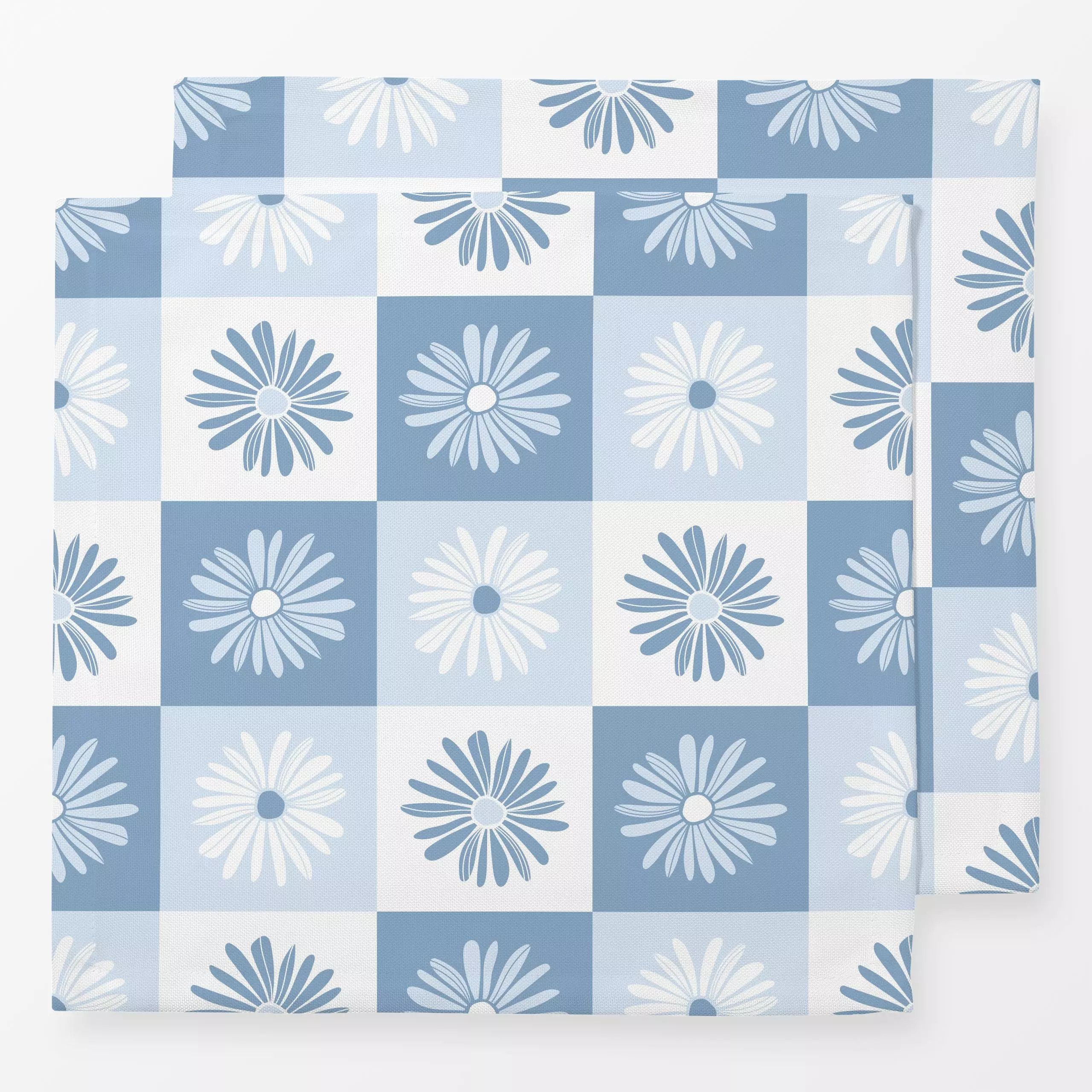 Servietten FRÜHLING Blumen Karo 1 - Blumen & Florales - von „Primus Pattern"; Trockenblumen, Blüten, vintage, grid, Karo, ka...