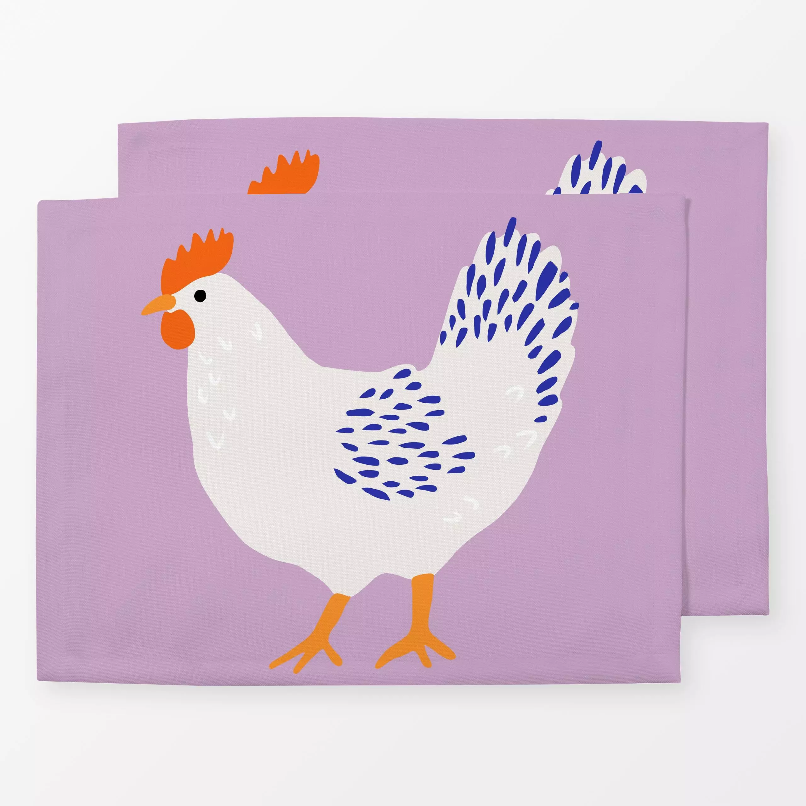 Tischset Huhn flieder, Tiere, Ostern, von Studio Kesse