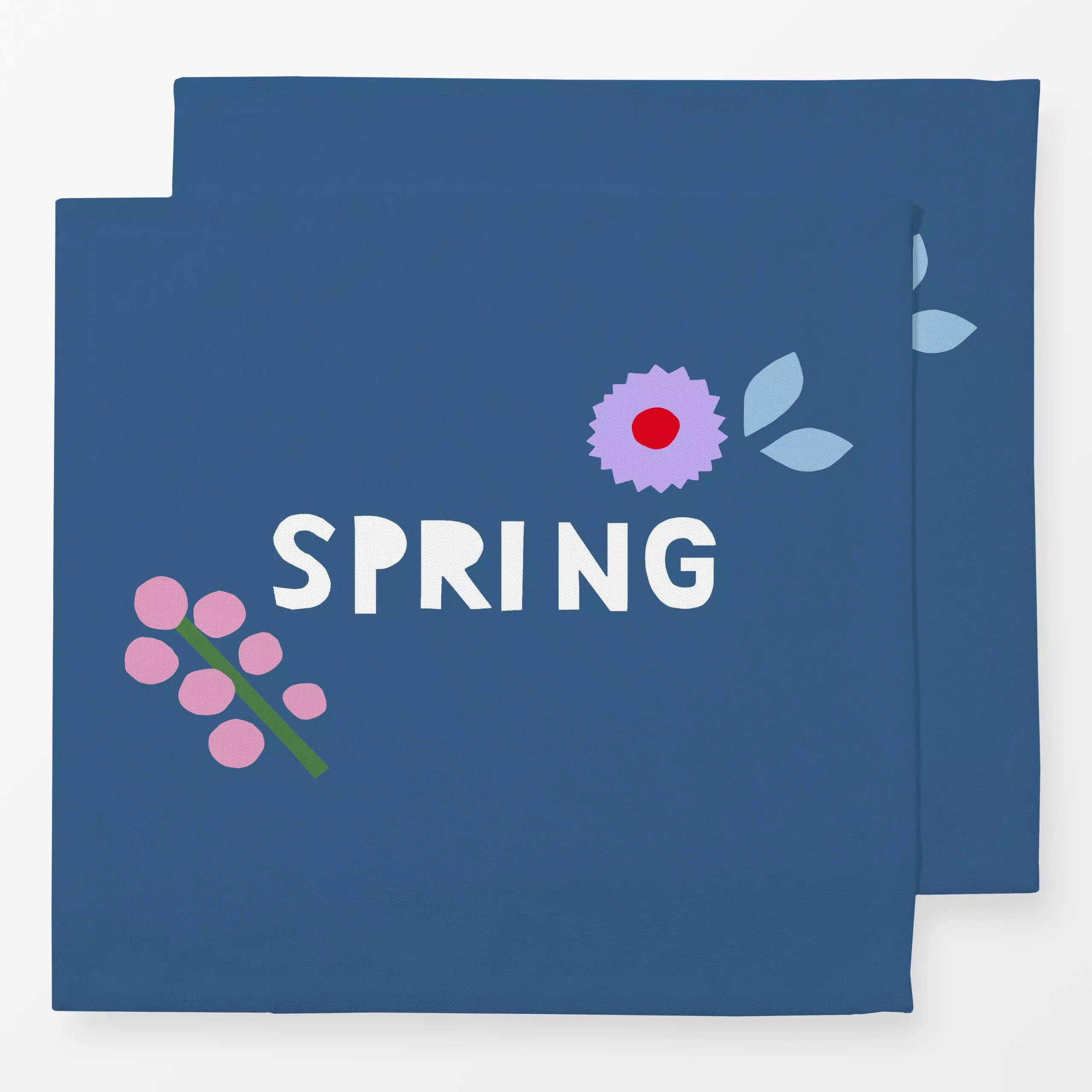 Servietten Spring dunkelblau - Blumen & Florales, Frühling, Sprüche & Schriftzüge, Ostern - von „Iris Knabenschuh Textildesi...