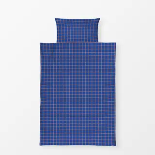 Bettwäsche Grid Orange Blau