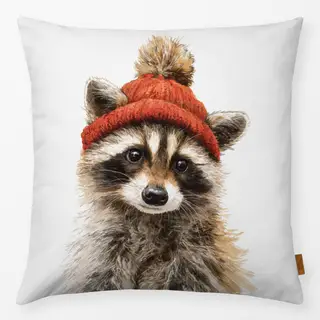 Kissen Winter Waschbär
