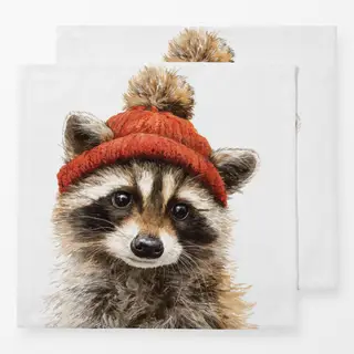 Servietten Winter Waschbär