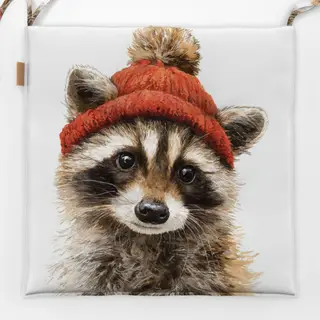Sitzkissen Winter Waschbär