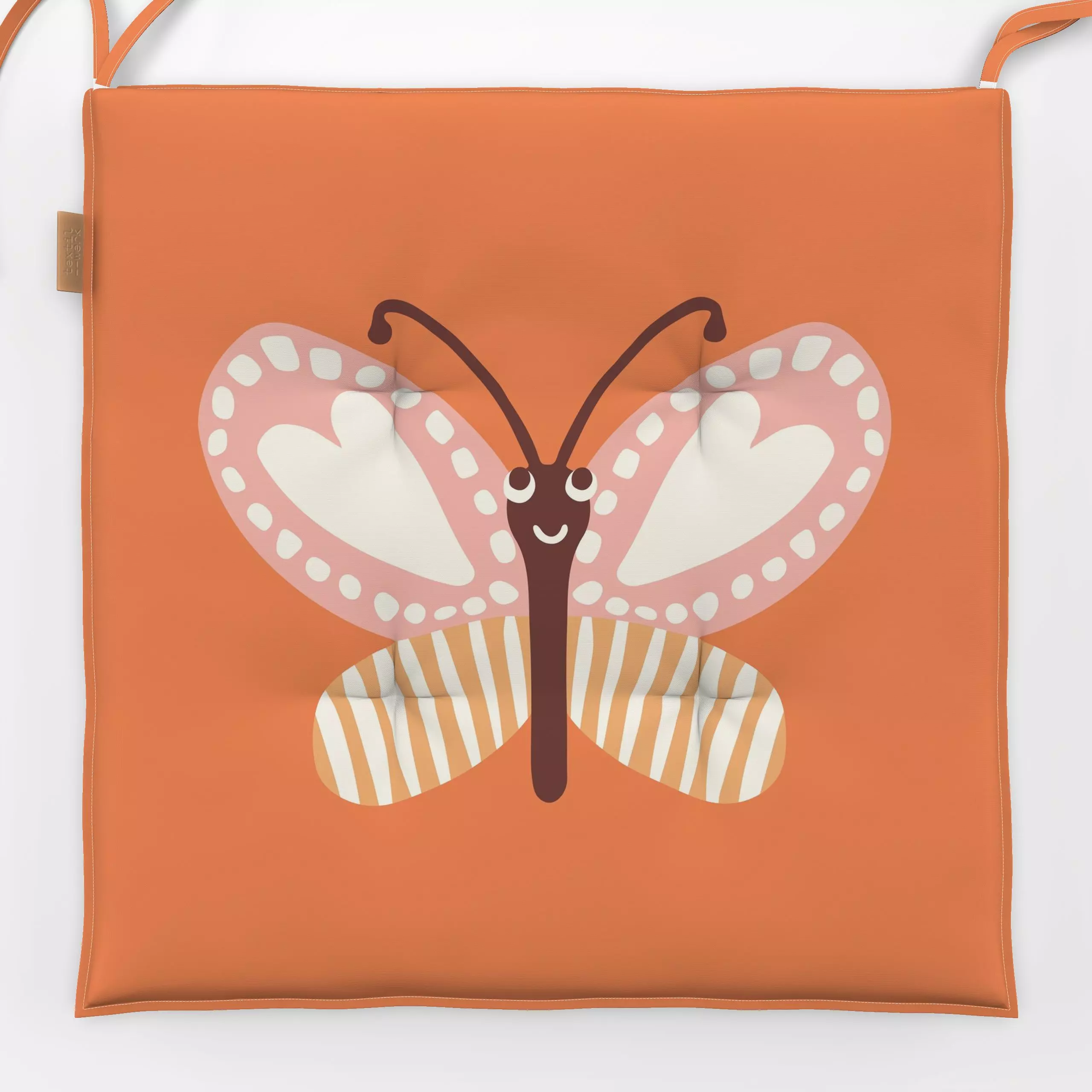 Sitzkissen Schmetterling rot rosa gelb - Frühling, Kinderzimmer & Motive für Kinder, Tiere - von „Kathrin Woo"; Kinder, Schm...