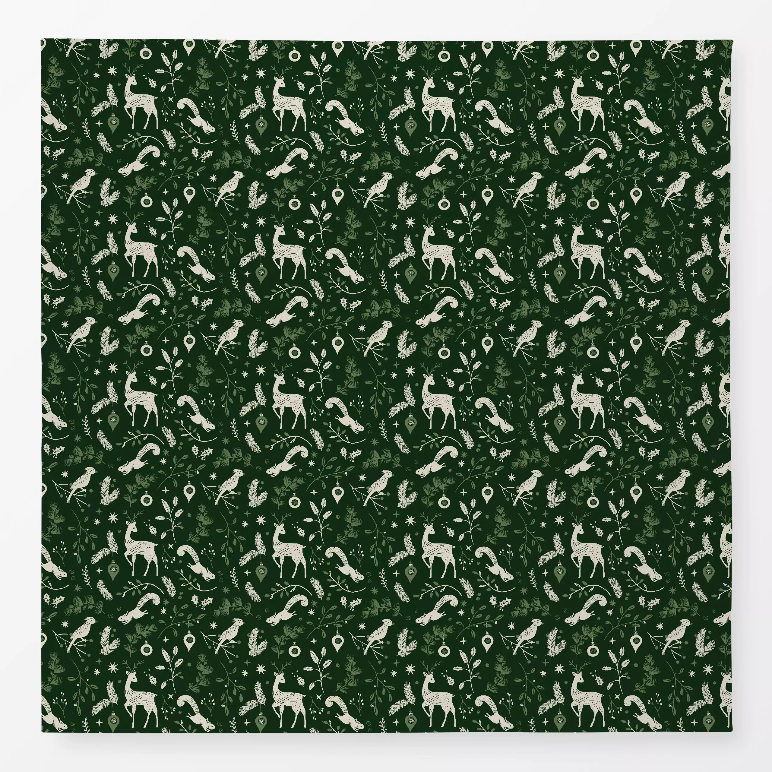 Tischdecke Winter Woodland | grün - Natur & Landschaft, Weihnachten, Winter - von „moDeern Design Studio"; Wald, Weihnachten...