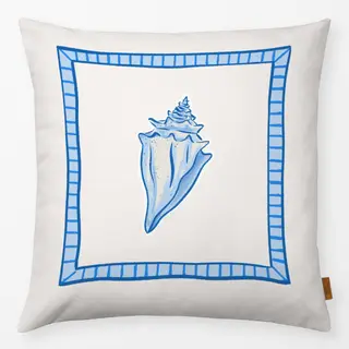 Kissen Muschel Rahmen blau