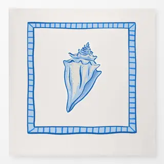 Tischdecke Muschel Rahmen blau
