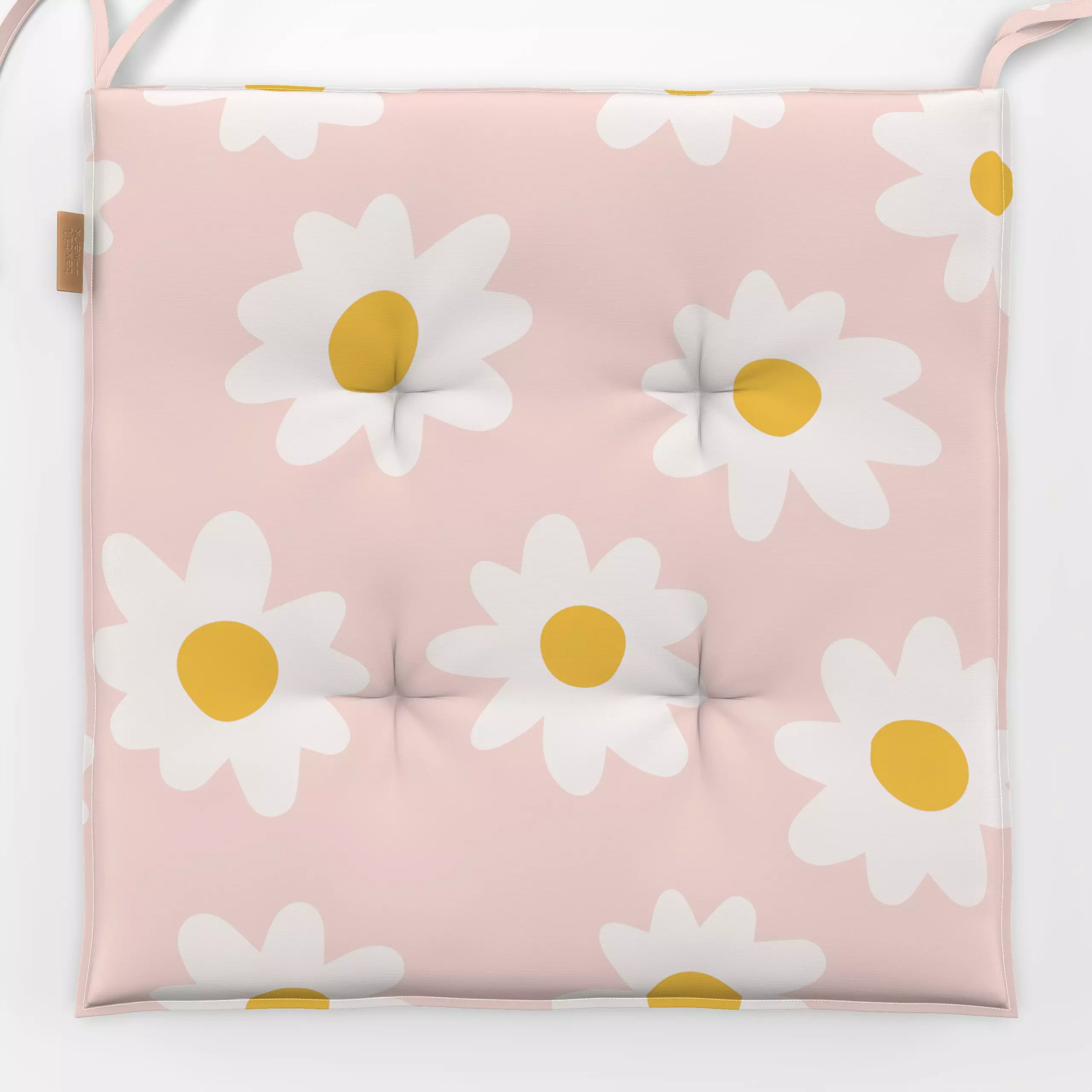 Sitzkissen Gänseblümchen Modern Rosa 2 - Blumen & Florales, Sommer - von „Uta Naumann"; boho, abstrakt, skandinavisch, Blume...