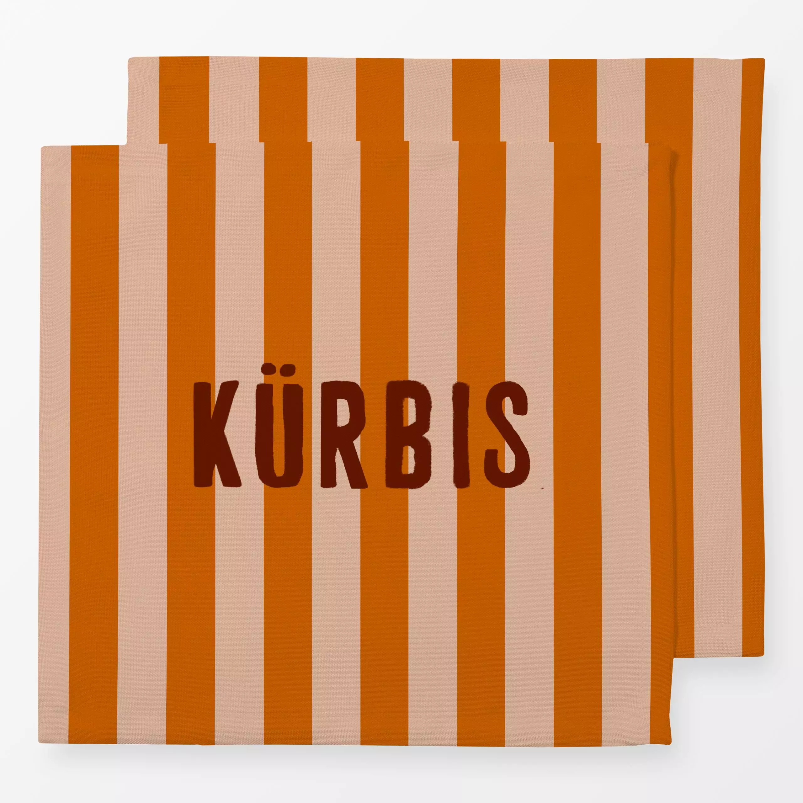 Servietten Kürbis Braun Streifen Orange - Herbst, Sprüche & Schriftzüge, Symbole & Muster - von „Alisa Knöß"; Spruchkissen, ...